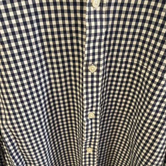 Men’s Banana Republic blue/white checkered pattern button down dress shirt Large - Picture 2 of 4
